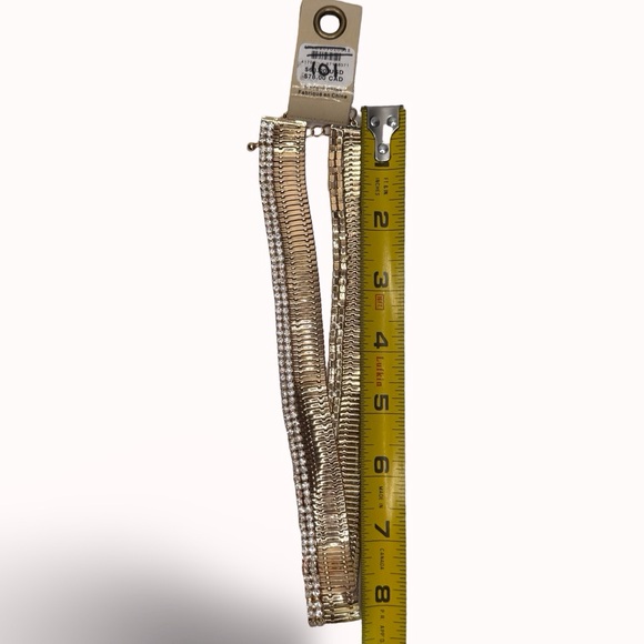 ANTHROPOLOGIE - 14K Gold Plated Wide Pavé Snake Chain Necklace - Picture 6 of 8